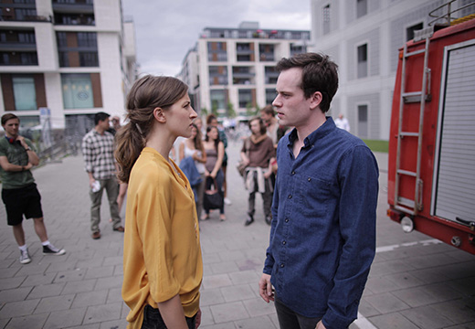 Natalia Belitski and Florian Bartholomäi on the set of "Undercover küsst man nicht" (Photo)